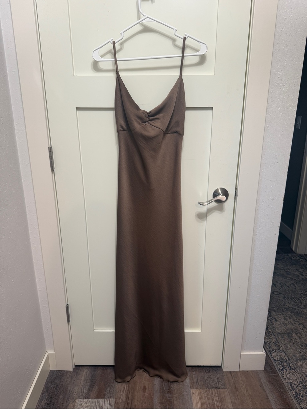 bebe Brown Maxi Slip Dress